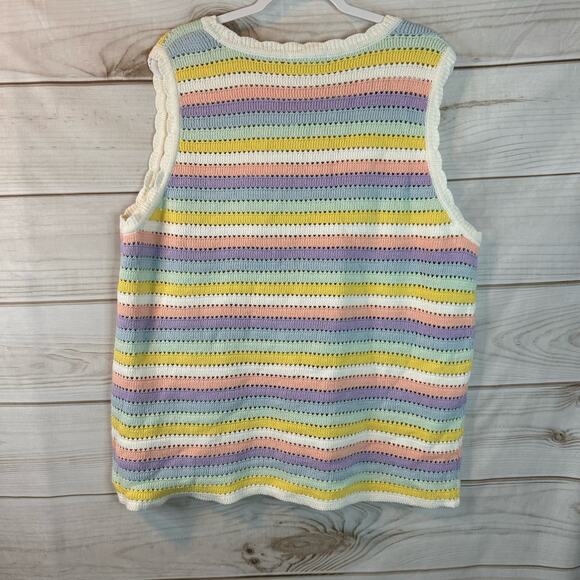 Design History Pastel Combo Striped Sleeveless Sweater Size 3X - Picture 3 of 7